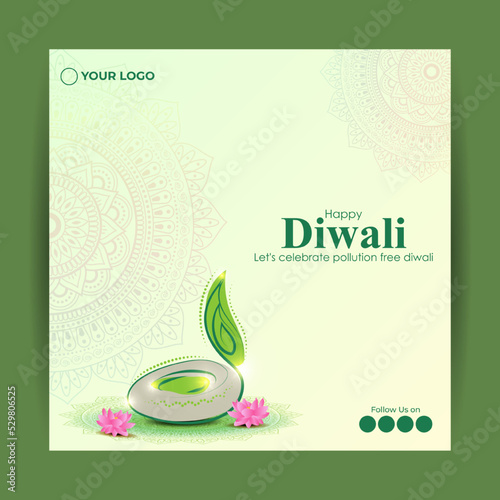 Vector illustration for eco-friendly Diwali Indian festival