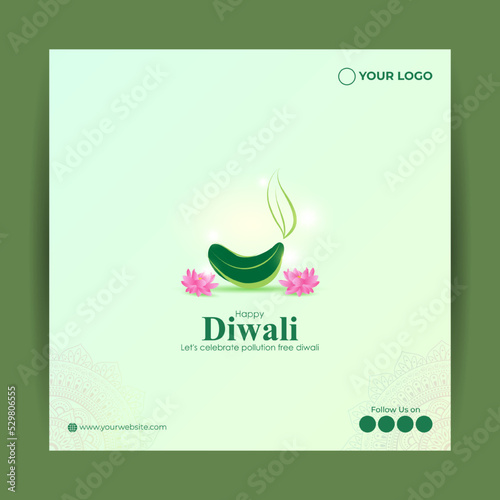 Vector illustration for eco-friendly Diwali Indian festival