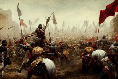 illustration persians on a battlefield