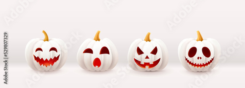 Halloween background, pumpkins set. Greeting card for party and sale. Autumn holidays. Vector illustration EPS10.