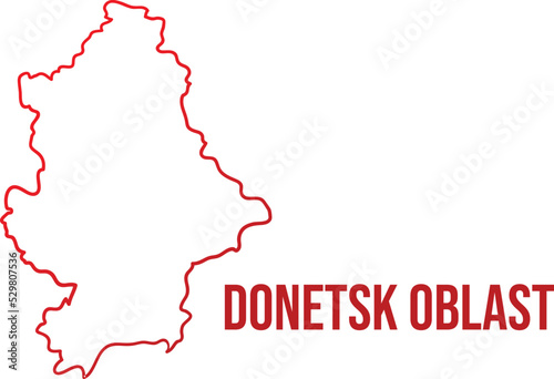 Donetsk oblast red gradient isolated map