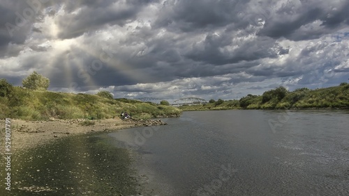Sielski, nadwiślański krajobraz nieopodal Krakowa. Enklawa ciszy i spokoju photo