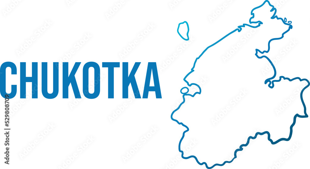 Chukotka abstract blue gradient isolated map.