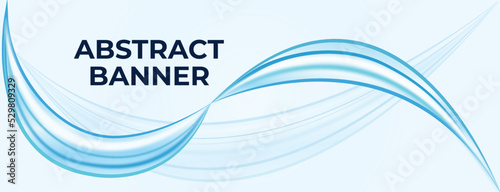  Blue Wave Abstract Vector Banner Template Design