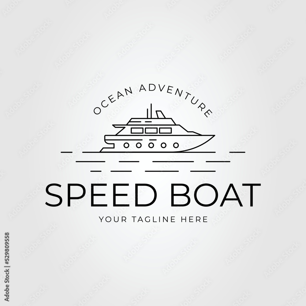 speed boat or yacht or cruise logo vector illustration design