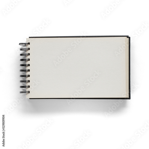 Recicled paper notebook on a blank page and a semitransparent shadow photo