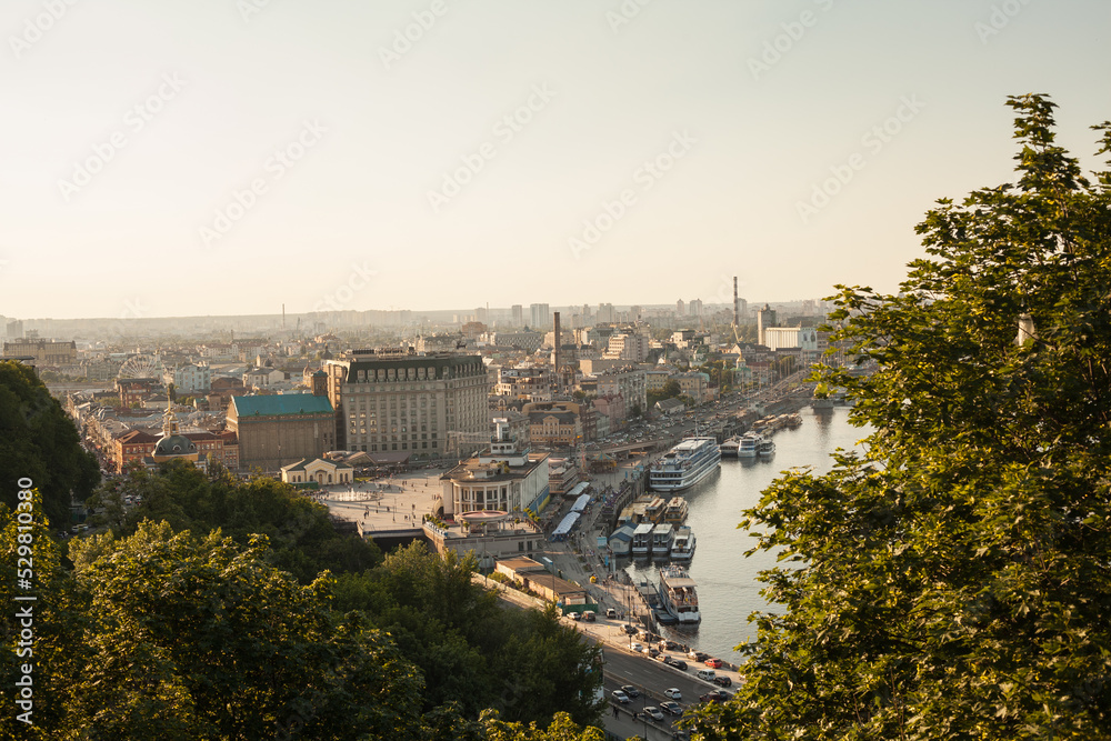 Sunset with a view of Kiev city