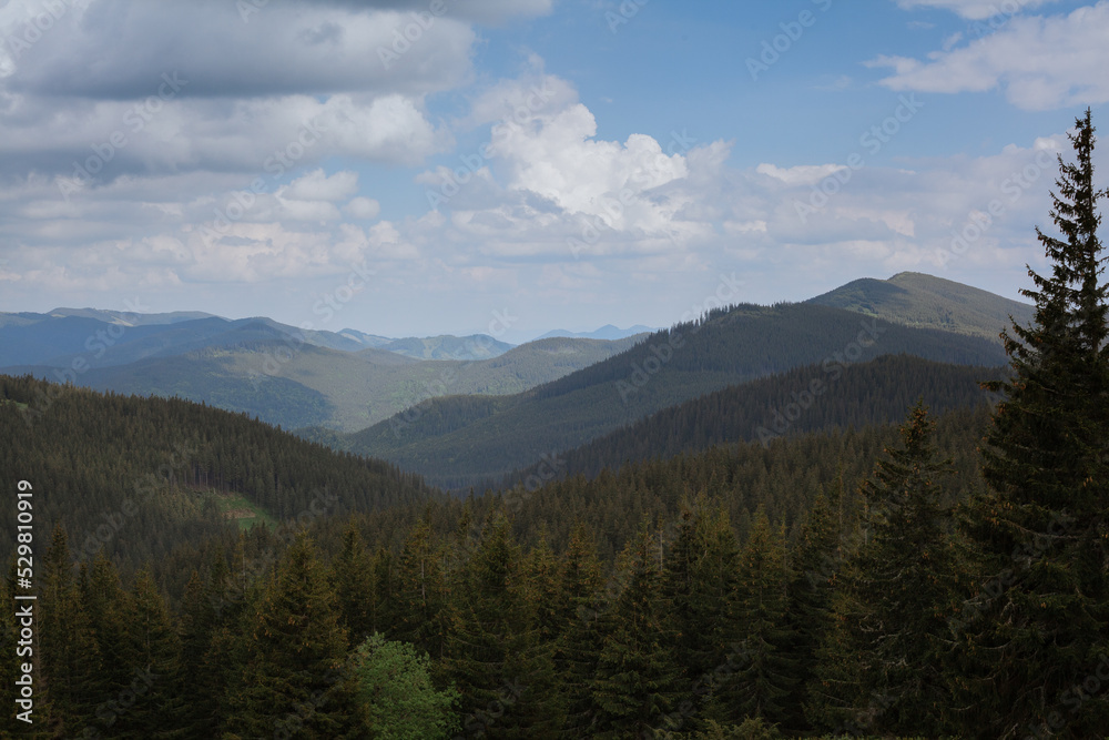 Karpaty mountains and clouds