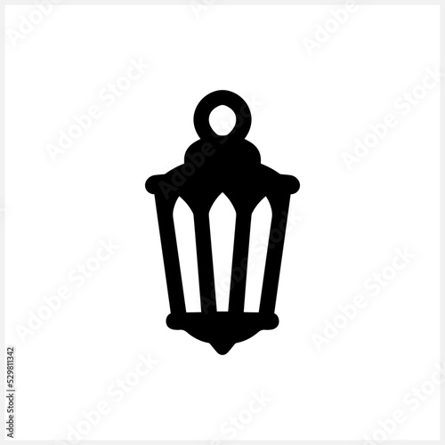 Islamic lantern clip art. Engraving lamp. Aid Mubarak symbol. Vector stock illustration. EPS 10