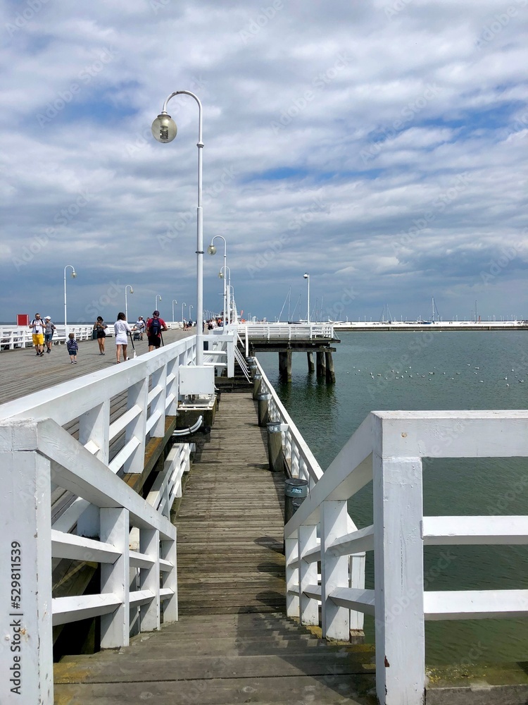 walking on the pier 