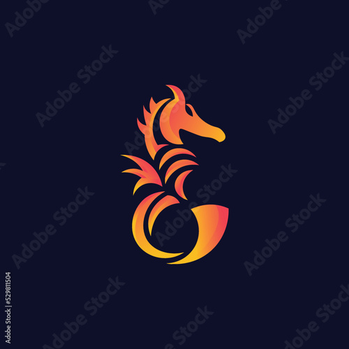 seahorse flame logo ideas