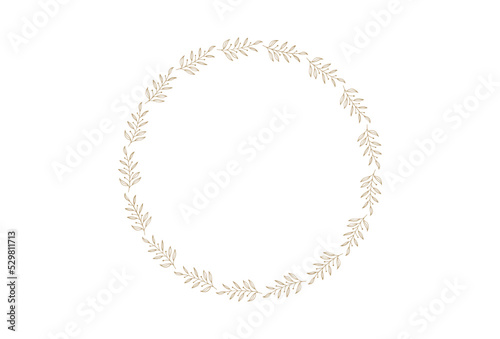 Circle frame floral logo design template in elegant and minimal style with gold color