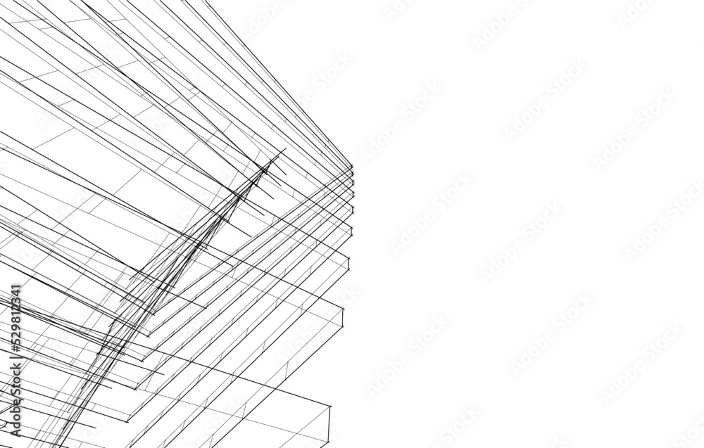 Abstract architecture vector 3d illustration