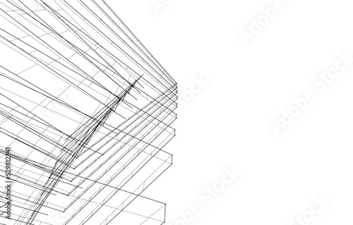 Abstract architecture vector 3d illustration