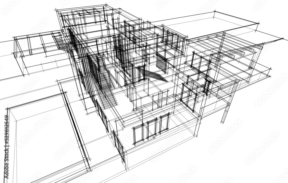 Abstract architecture vector 3d illustration Abstract architecture vector 3d illustration
