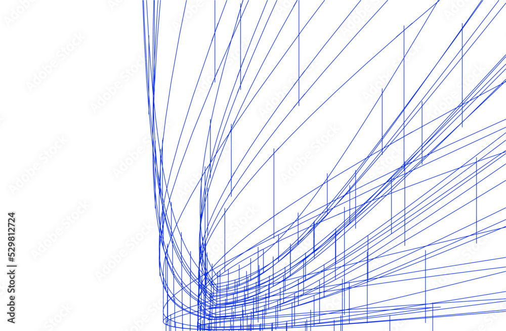 Abstract architecture vector 3d illustration