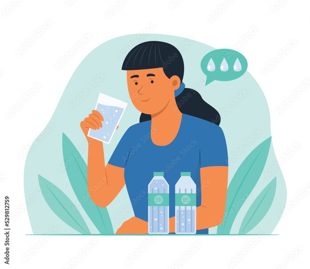 Young Woman Drinking Pure Water for Good Health