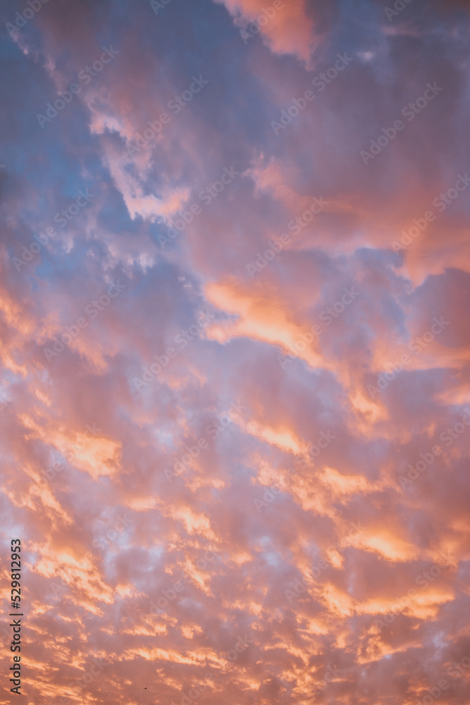 sunset sky with clouds - fire in the clouds - anime like clouds during dusk