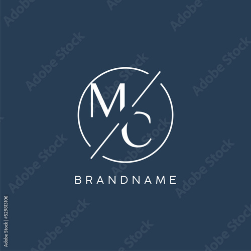 Initial letter MC logo monogram with circle line style
