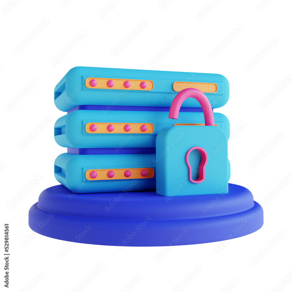 3D illustration server security and unlock 3D illustration server security and unlock