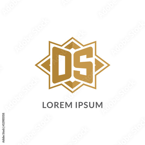 Initial letter OS logo monogram with eight point star style design ideas
