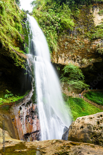 Beautiful view of the Songlong Waterfall at Sun-Link-Sea Vacation Resort in Nantou  Taiwan. 