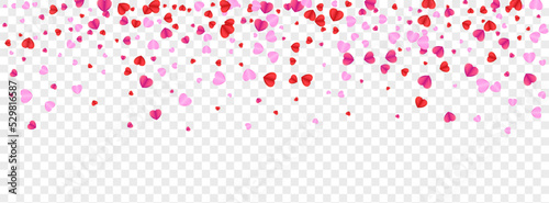 Tender Heart Background Transparent Vector. Abstract Texture Confetti. Violet Gift Backdrop. Fond Heart Volume Frame. Pink Art Illustration.