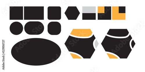 set of black and white icons