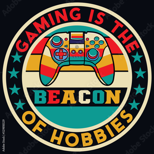 Gaming is the beacon, video game controller t-shirt design, gaming quotes design