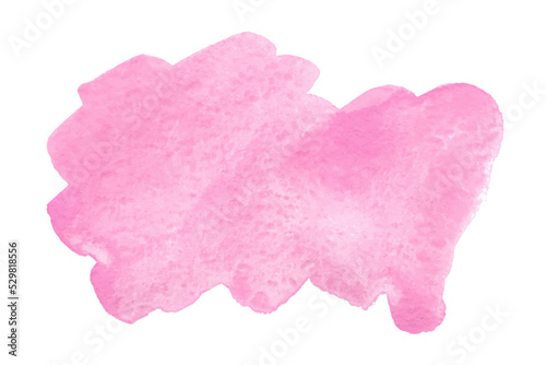 Hand drawn pink abstract watercolor spot for text or logo 
