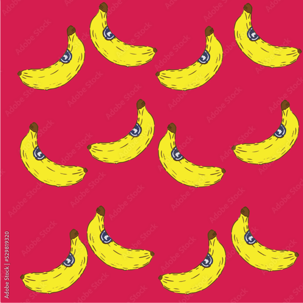 banana pattern food cartoon background wallpaper cute