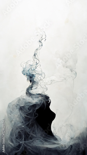 White background with smoke