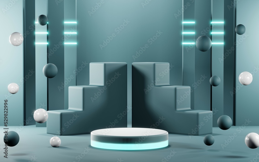 3D rendering of blank product background for cream cosmetics Modern blue pastel podium background 3D rendering of blank product background for cream cosmetics Modern blue pastel podium background