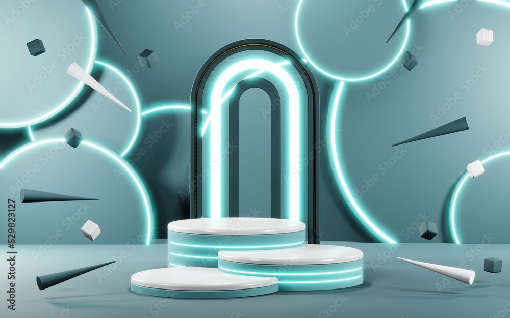 3D rendering of blank product background for cream cosmetics Modern blue pastel podium background 3D rendering of blank product background for cream cosmetics Modern blue pastel podium background