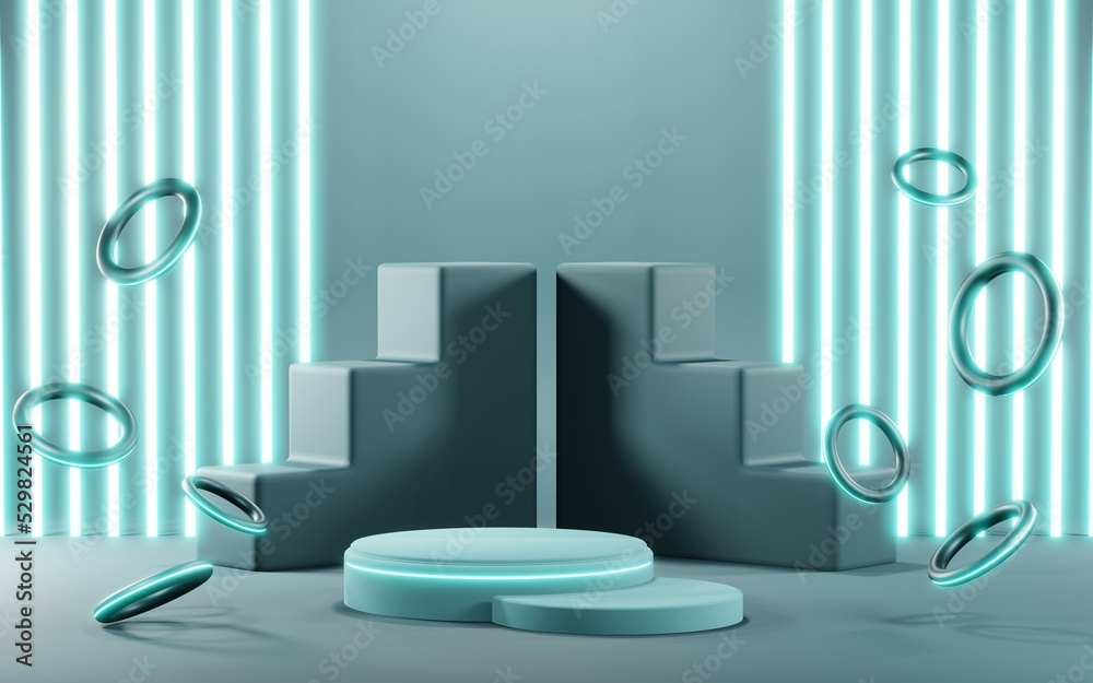 3D rendering of blank product background for cream cosmetics Modern blue pastel podium background 3D rendering of blank product background for cream cosmetics Modern blue pastel podium background