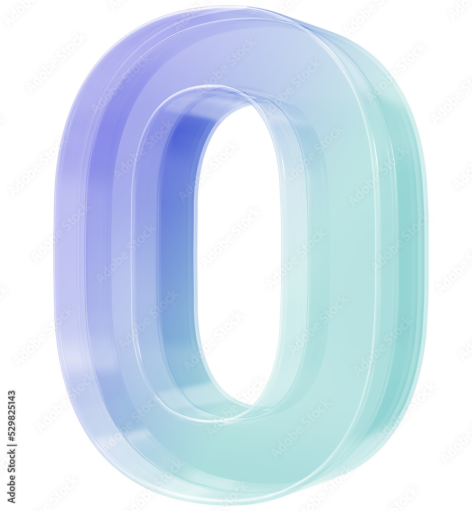 Number Glass 3D Render Number Glass 3D Render