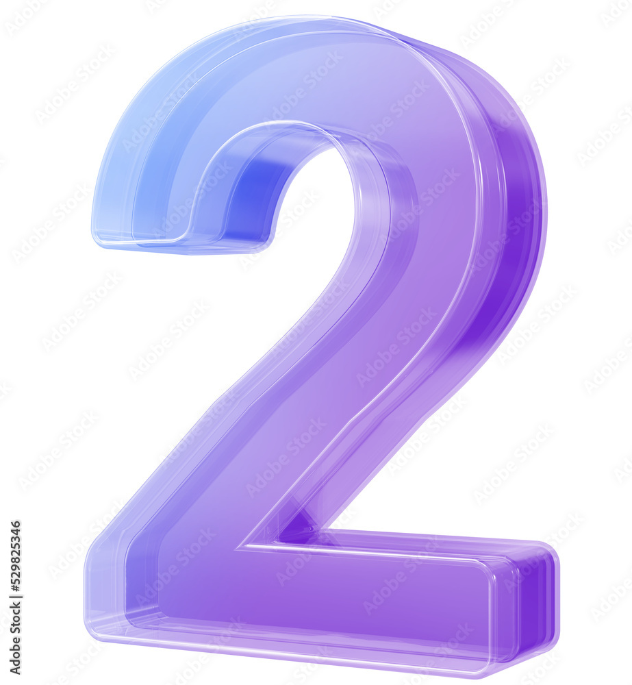 Naklejka premium Number Glass 3D Render
