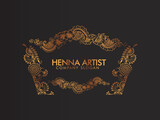 mehndi's best logo design with beautiful colors for  henna artists and henna companies and brand
