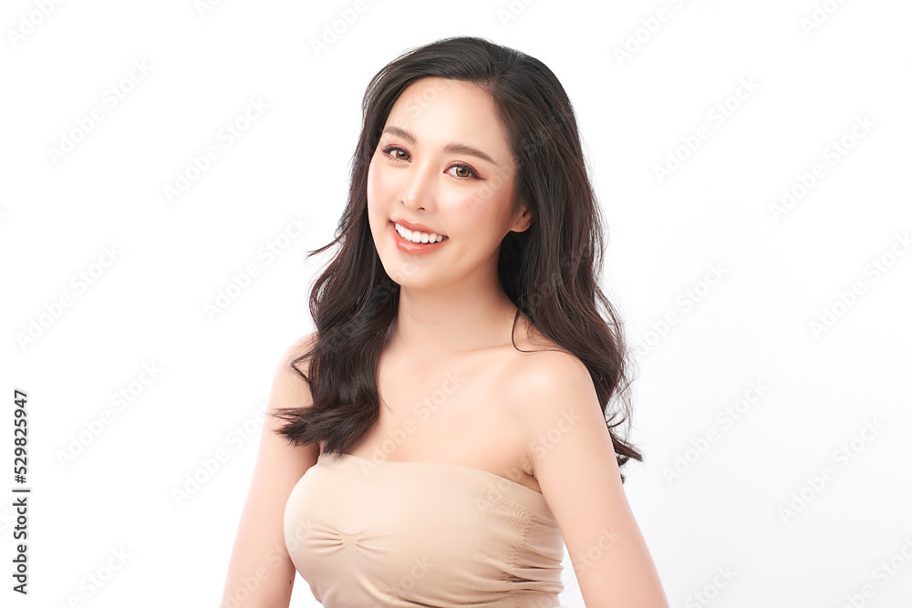 Beautiful young asian woman with clean fresh skin on white background, Face care, Facial treatment, Cosmetology, beauty and spa, Asian women portrait. Beautiful young asian woman with clean fresh skin on white background, Face care, Facial treatment, Cosmetology, beauty and spa, Asian women portrait.
