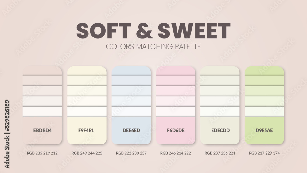 Fototapeta Soft and Sweet color scheme. Color Trends combinations and