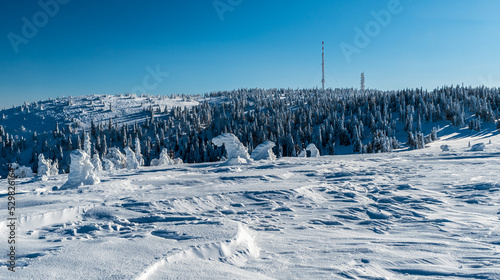 Krizava from Zazriva hill in winter Mala Fatra mountains in Slovakia photo