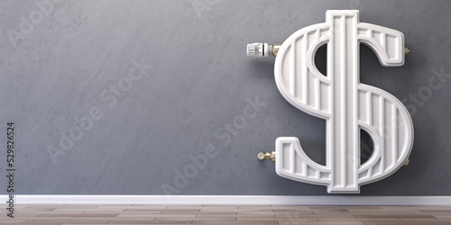 Bild auf Leinwand Heating radiator in form of dollar sign