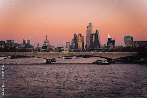 London City skyline at sunset. photo