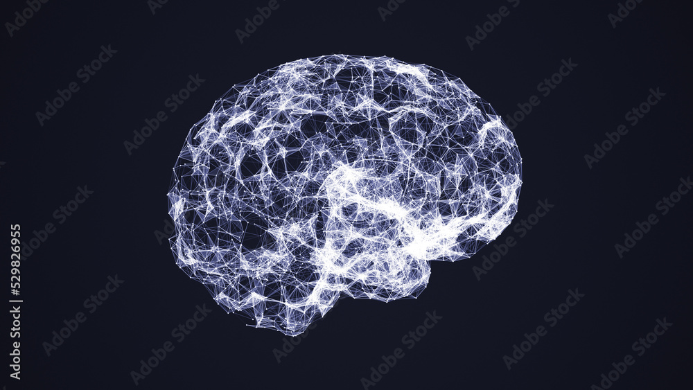 Artificial intelligence plexus brain technology concept 3D illustration Artificial intelligence plexus brain technology concept 3D illustration