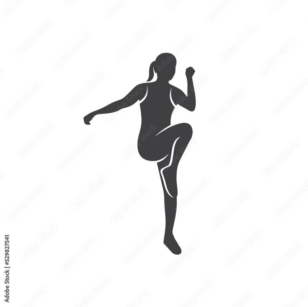 illustration of aerobic, sport, vector art.