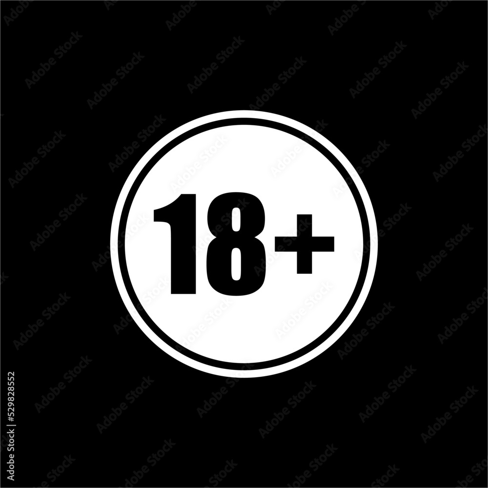 Sign of Adult Only Icon Symbol for Eighteen Plus (18+) and Twenty One Plus (21+) Age. Vector Illustration Sign of Adult Only Icon Symbol for Eighteen Plus (18+) and Twenty One Plus (21+) Age. Vector Illustration