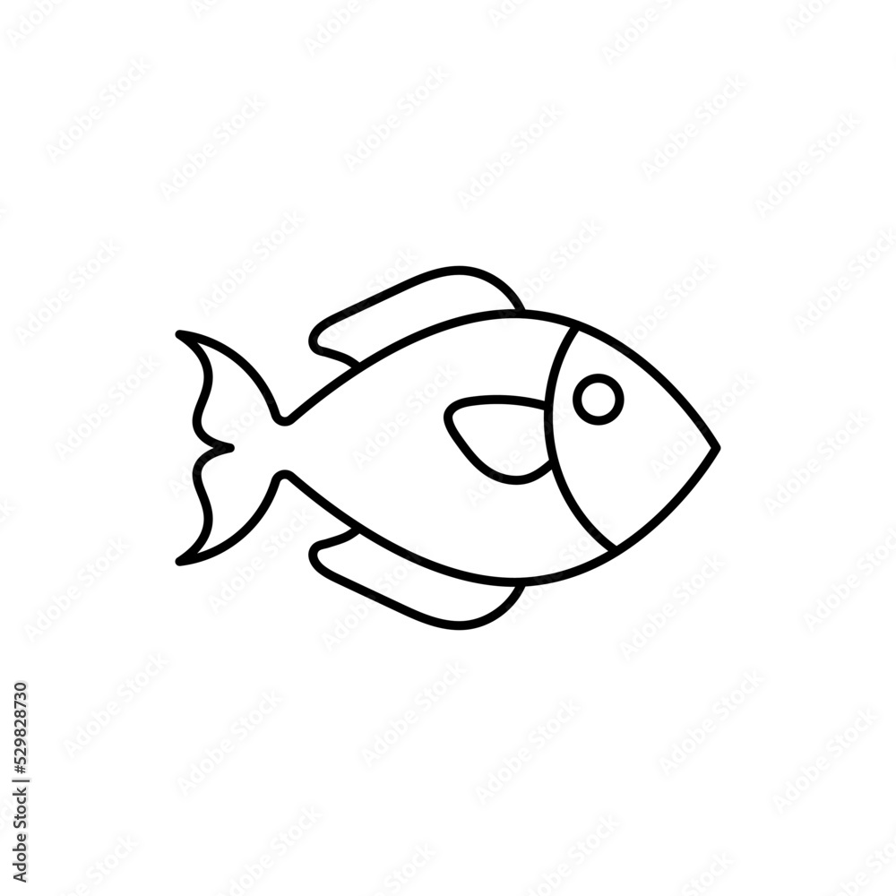 Fish line art icon design template vector illustration Fish line art icon design template vector illustration