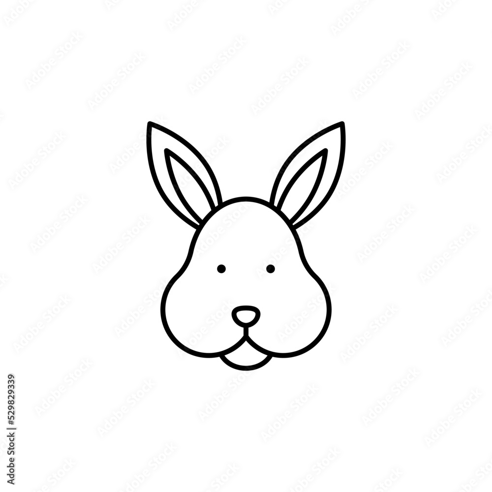 Rabbit line art icon design template vector illustration