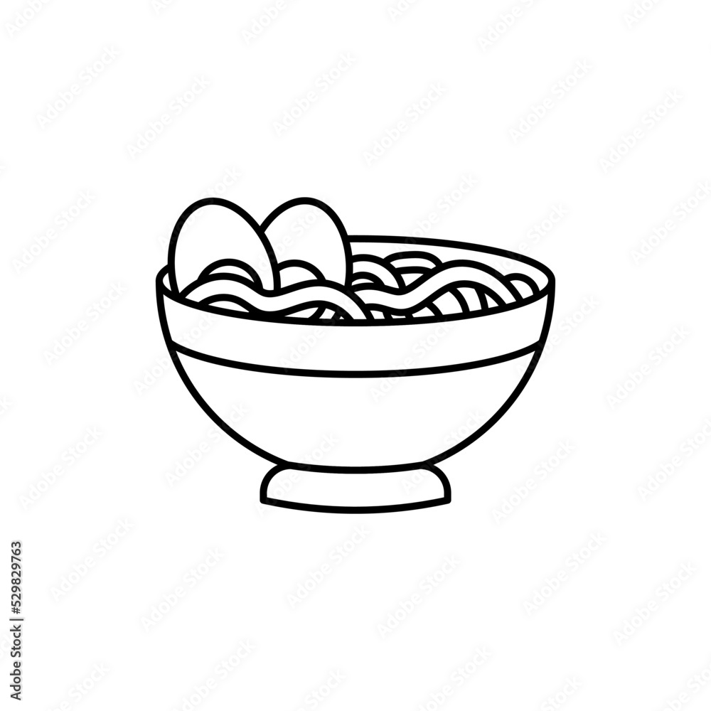 Ramen line art icon design template vector illustration Ramen line art icon design template vector illustration