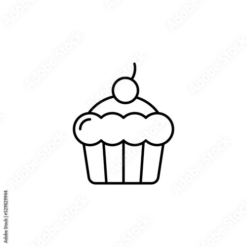 Cupcake line art icon design template vector illustration